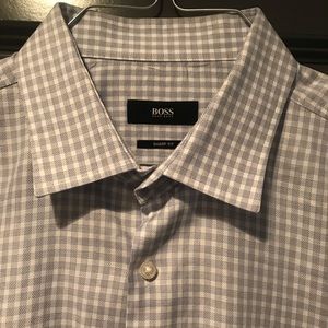 Hugo Boss sharp fit, men’s collared shirt, 16